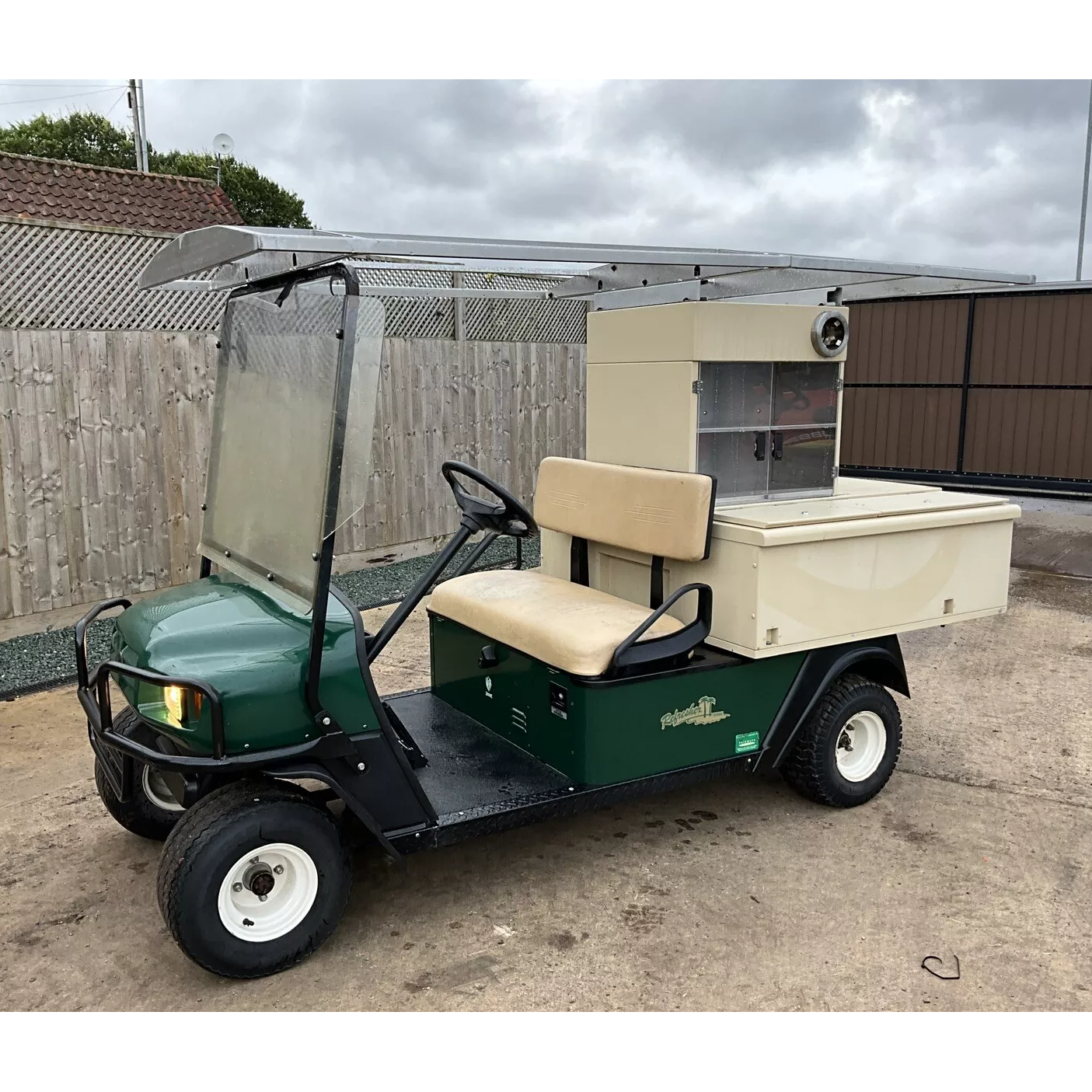 EZGO PETROL GOLF BUGGY WITH REFRESHMENT TRUCK/CATERING CART